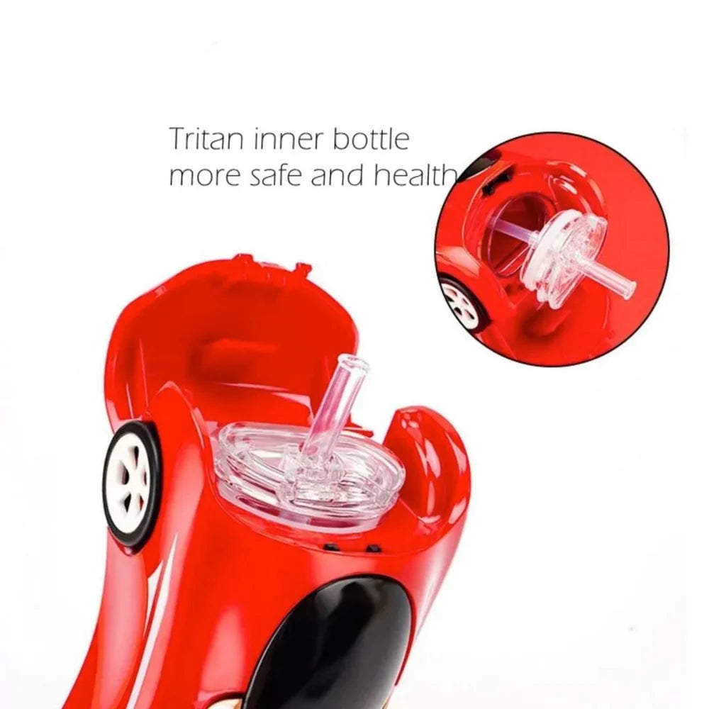 Kids Car Toy BPA free Water Drinking Bottle with Straw and Straps