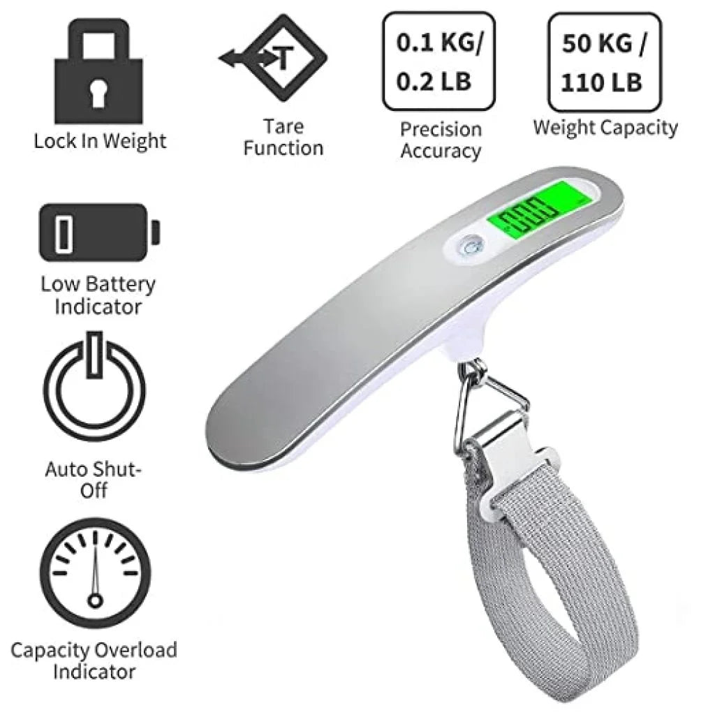 Digital Luggage Weight Scale 50kg – Portable Handheld Scale with LCD Display