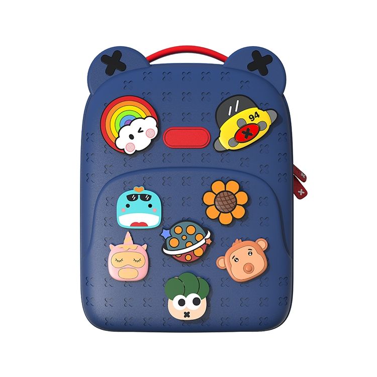 Eco-Friendly Cute Kids Backpack with DIY Snap Buttons & Cartoon Charms β Large Capacity, Durable & Soft
