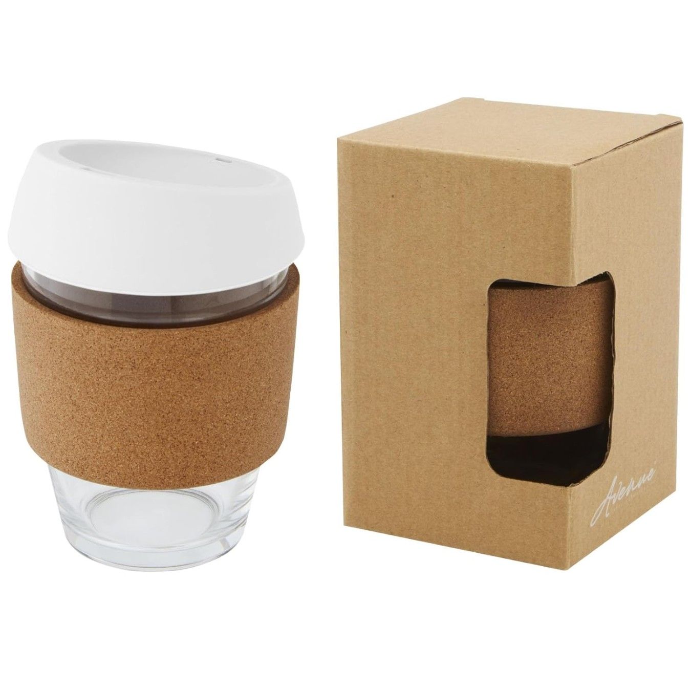 Sipper Glass with Cork Sleeve & Silicone Lid – 240ML Barista Standard Reusable Cup