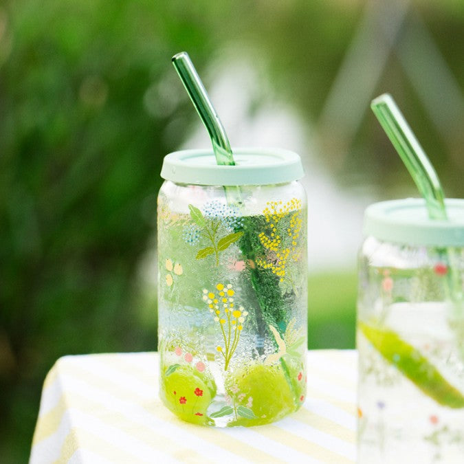 475ml Potluck Sipper Mug with Lid & Straw – Multi-Purpose Glass Cup for Juice, Coffee, Smoothies & More