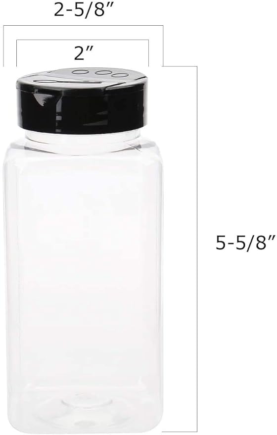 Glass Spice Jar – Square Design with Two-Sided Shaker & Pour Lid