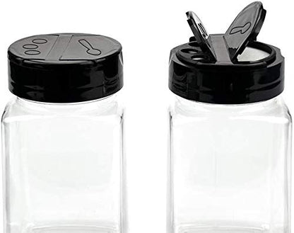Glass Spice Jar – Square Design with Two-Sided Shaker & Pour Lid