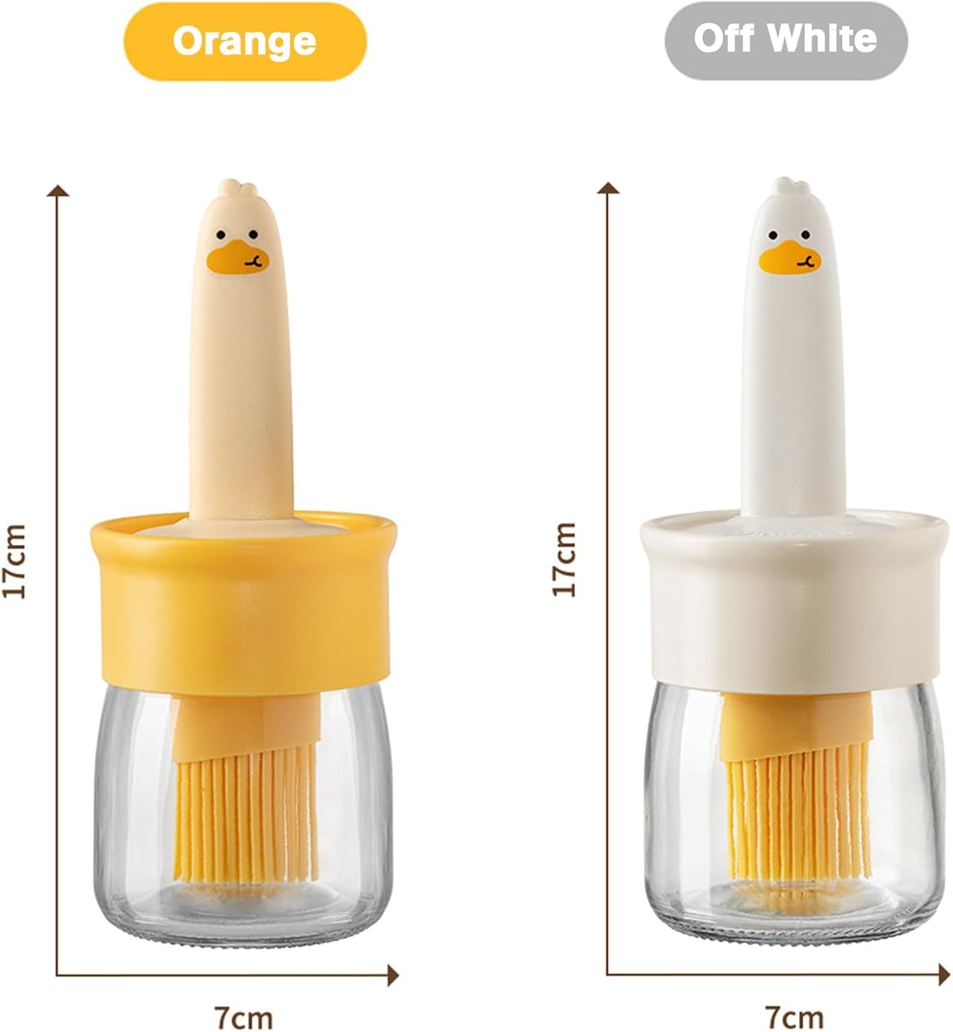 Glass Oil Dispenser Bottle with Silicone Brush – BBQ, Air Fryer, Baking ( Multicolor )
