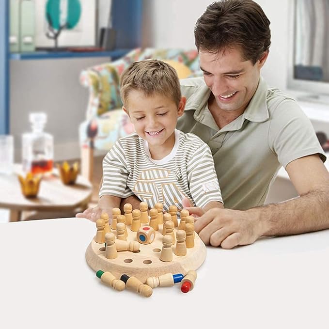 Wooden Memory Match Stick Chess Game | Educational Brain Training Toy for Kids & Family