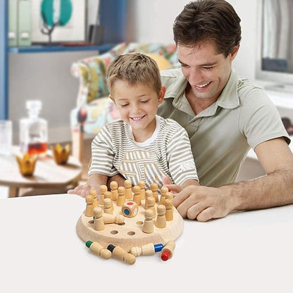 Wooden Memory Match Stick Chess Game | Educational Brain Training Toy for Kids & Family
