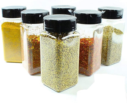 Glass Spice Jar – Square Design with Two-Sided Shaker & Pour Lid