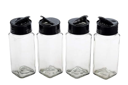 Glass Spice Jar – Square Design with Two-Sided Shaker & Pour Lid