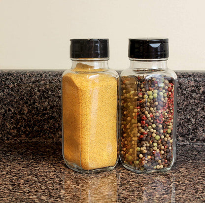 Glass Spice Jar – Square Design with Two-Sided Shaker & Pour Lid
