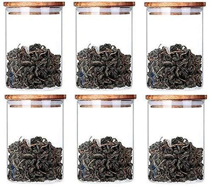 500ml Glass Jar with Wooden Lid – Set of 2 | Airtight Food Storage