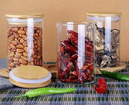 500ml Glass Jar with Wooden Lid – Set of 2 | Airtight Food Storage