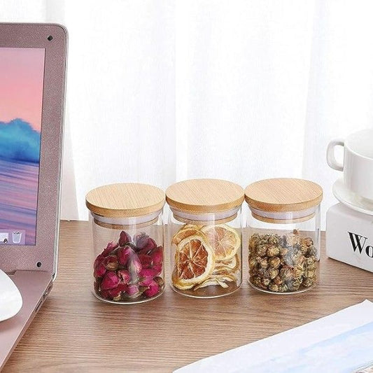 Glass Storage Jar – 220ml ( Pack of 3 )