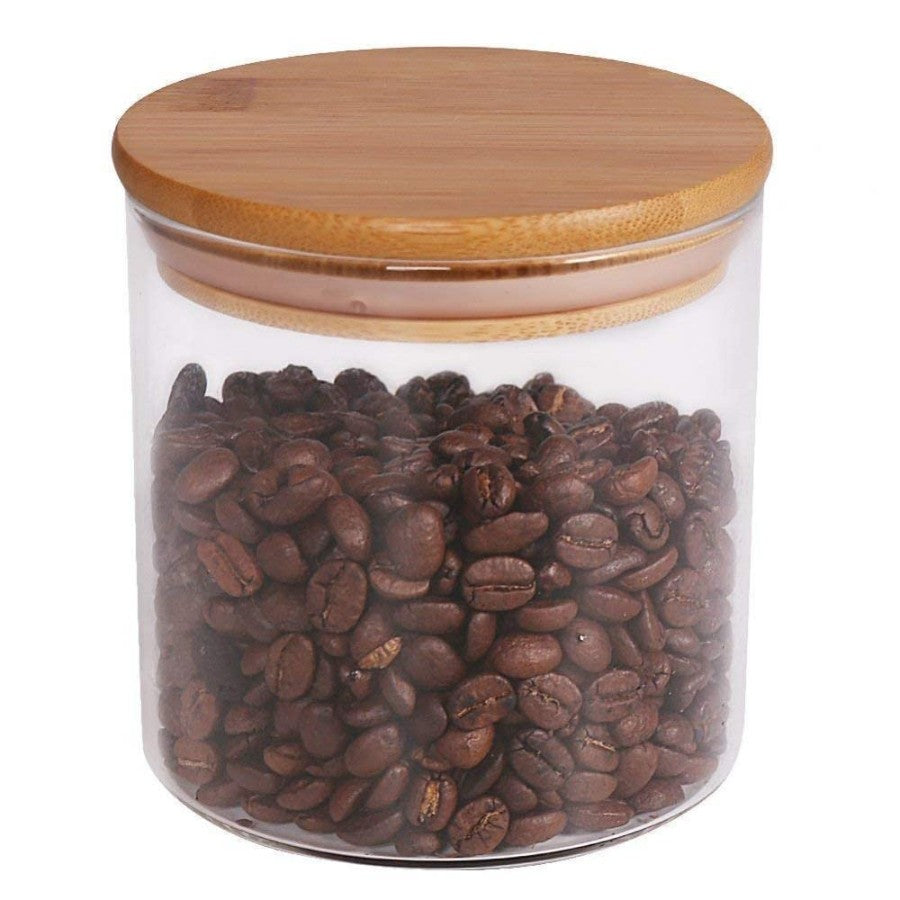 500ml Glass Jar with Wooden Lid – Set of 2 | Airtight Food Storage