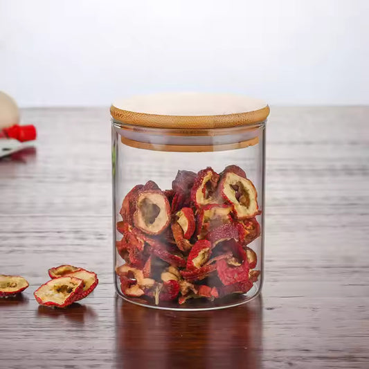 500ml Glass Jar with Wooden Lid – Set of 2 | Airtight Food Storage