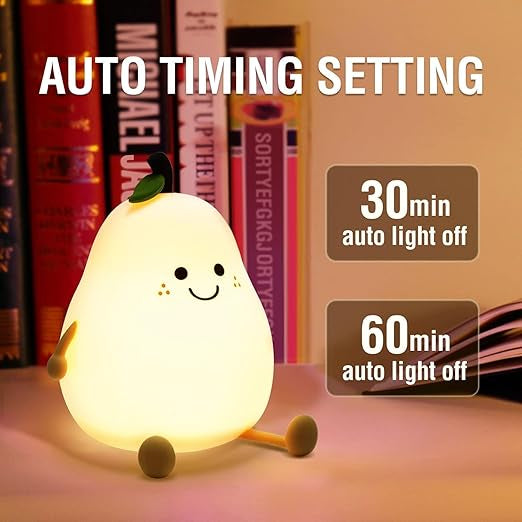 Peach Night Light – Rechargeable Cute LED Lamp for Kids & Gifts | Touch Sensor, USB Powered