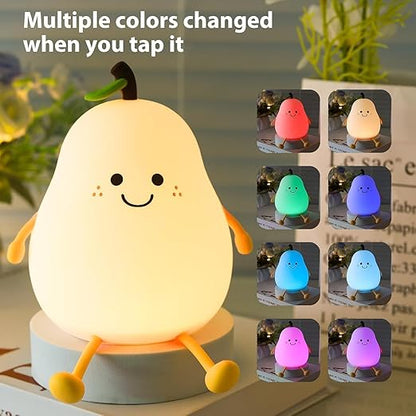 Peach Night Light – Rechargeable Cute LED Lamp for Kids & Gifts | Touch Sensor, USB Powered