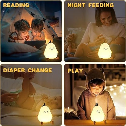 Peach Night Light – Rechargeable Cute LED Lamp for Kids & Gifts | Touch Sensor, USB Powered