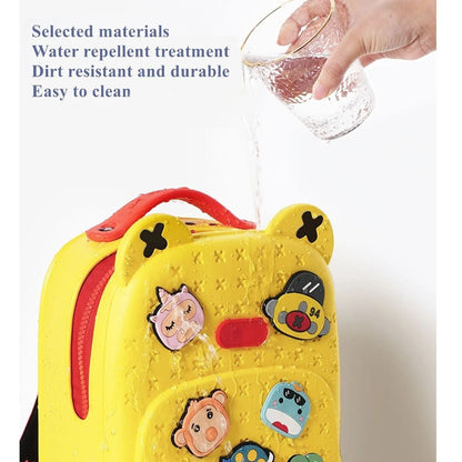 Eco-Friendly Cute Kids Backpack with DIY Snap Buttons & Cartoon Charms – Large Capacity, Durable & Soft