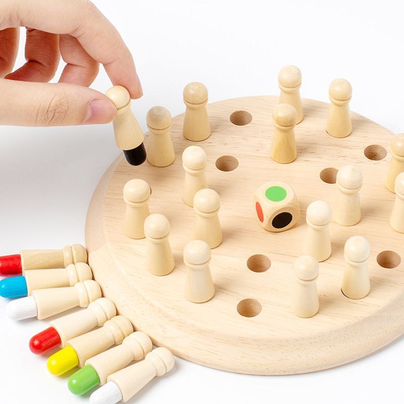 Wooden Memory Match Stick Chess Game | Educational Brain Training Toy for Kids & Family